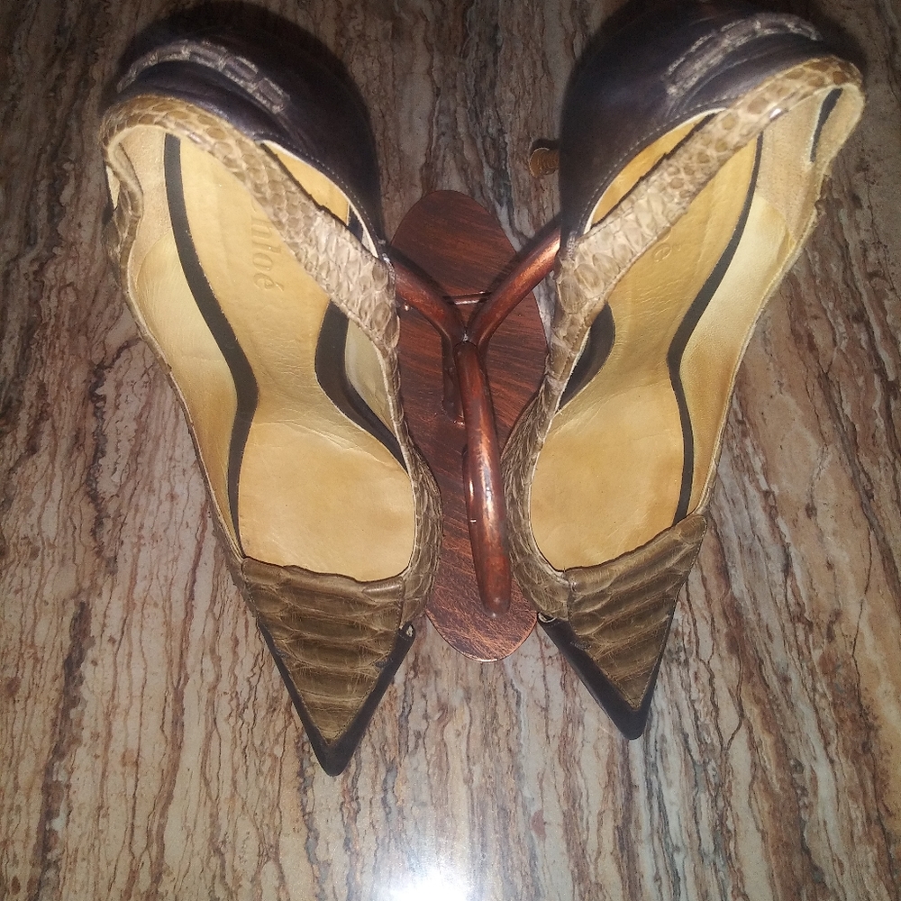 Python Heels Chloe Beige Size 37 - image 3